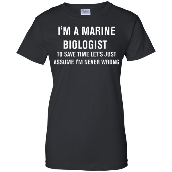 marine biologist womens t shirt - lady t shirt - black
