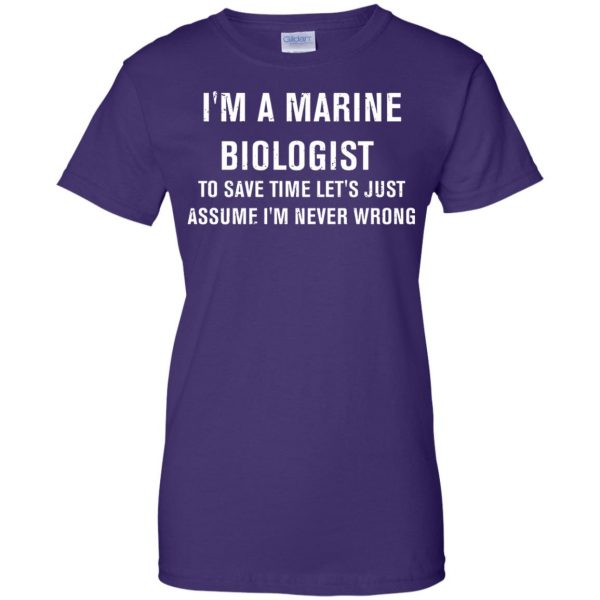 marine biologist womens t shirt - lady t shirt - purple