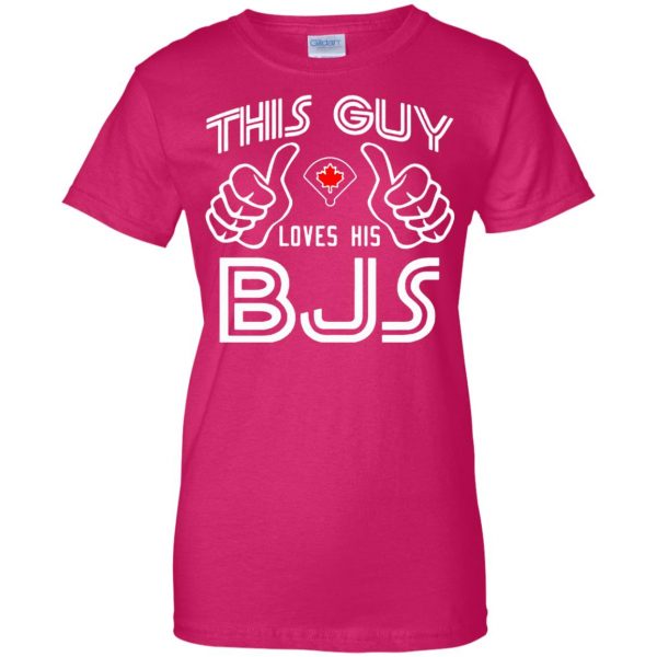 i love bjs womens t shirt - lady t shirt - pink heliconia
