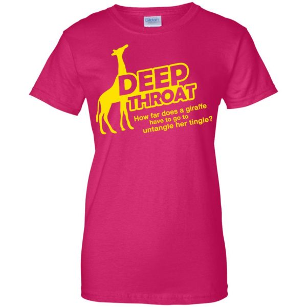 deep throat womens t shirt - lady t shirt - pink heliconia