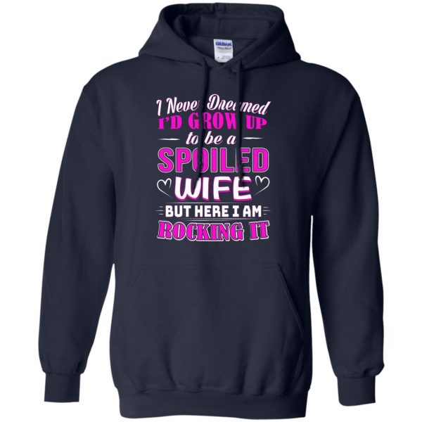 spoiled wife hoodie - navy blue