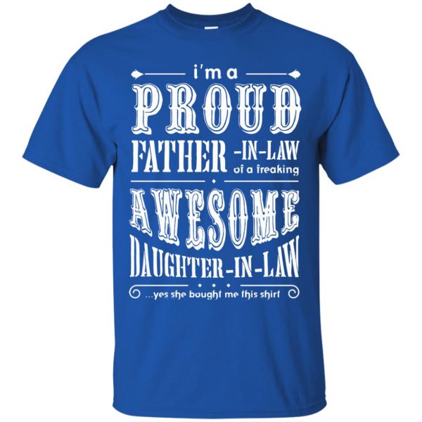proud father in law t shirt - royal blue