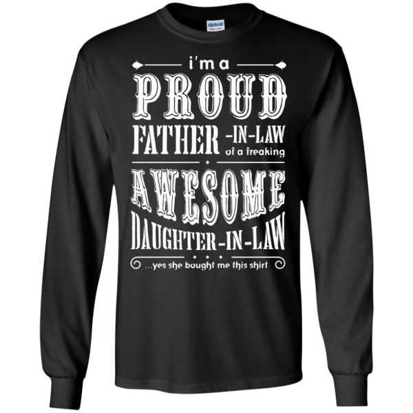 proud father in law long sleeve - black