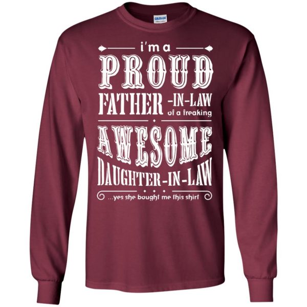 proud father in law long sleeve - maroon
