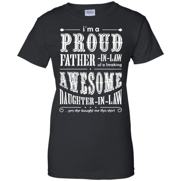 proud father in law womens t shirt - lady t shirt - black