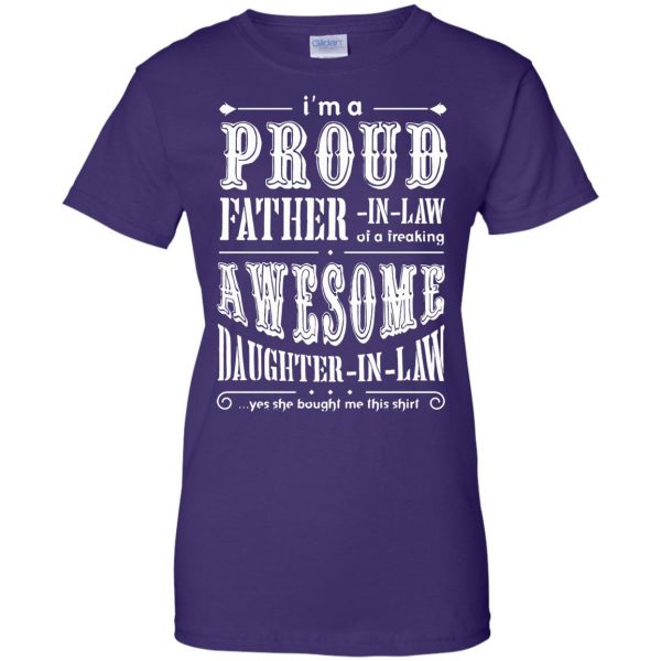 proud father in law womens t shirt - lady t shirt - purple