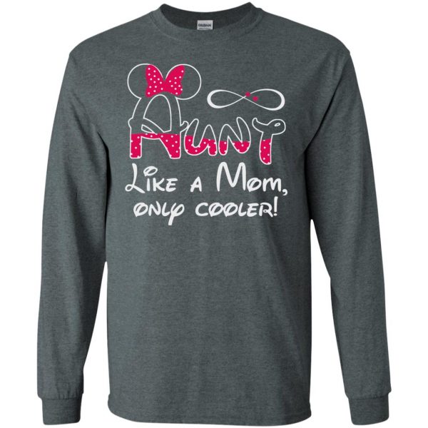 aunt like a mom only cooler long sleeve - dark heather