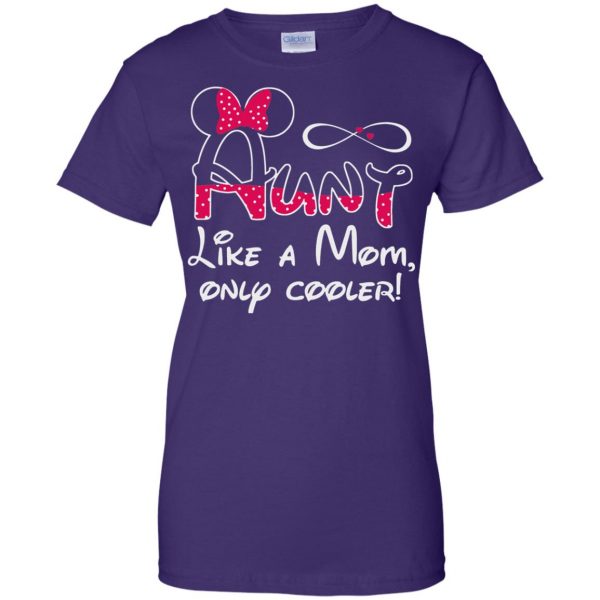 aunt like a mom only cooler womens t shirt - lady t shirt - purple