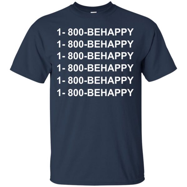 1 800 behappy t shirt - navy blue