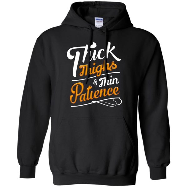 thick thighs thin patience hoodie - black