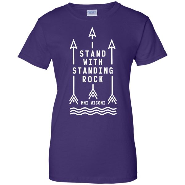 stand with standing rock womens t shirt - lady t shirt - purple