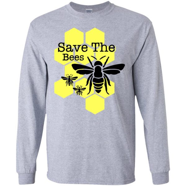 save the bees long sleeve - sport grey
