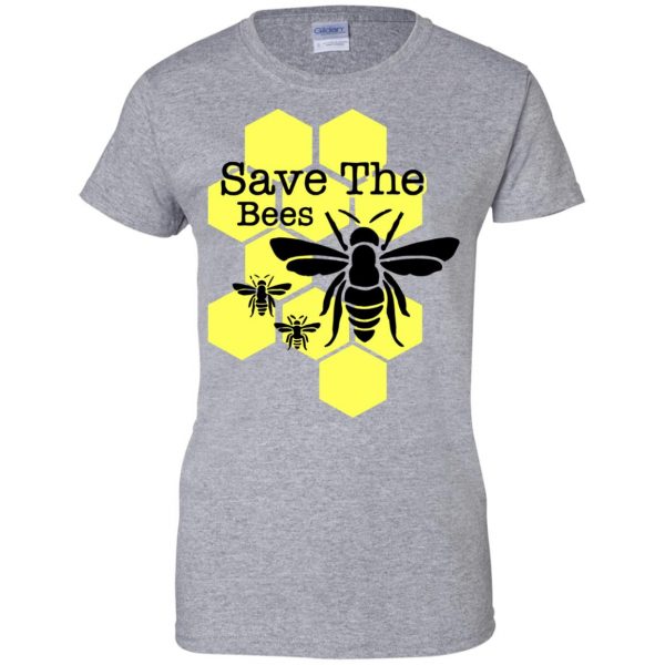 save the bees womens t shirt - lady t shirt - sport grey
