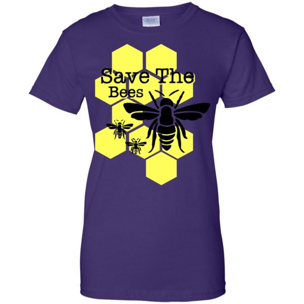 save the bees womens t shirt - lady t shirt - purple
