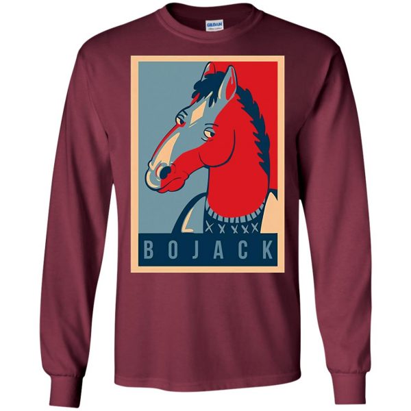 bojack horseman long sleeve - maroon