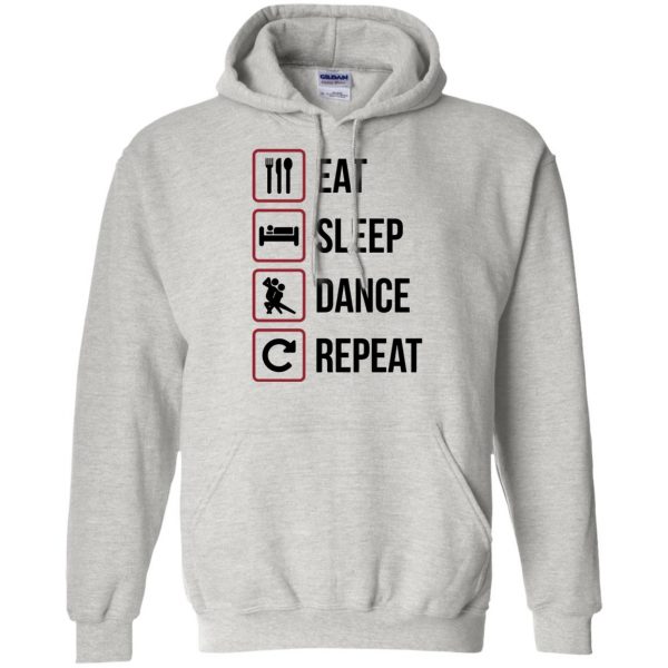 eat sleep dance repeat hoodie - ash