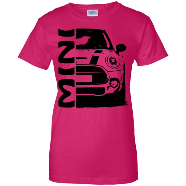 mini coopers womens t shirt - lady t shirt - pink heliconia