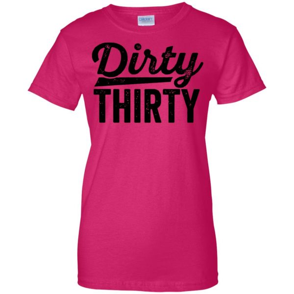 dirty thirtys womens t shirt - lady t shirt - pink heliconia