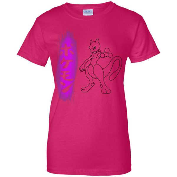 mewtwo womens t shirt - lady t shirt - pink heliconia