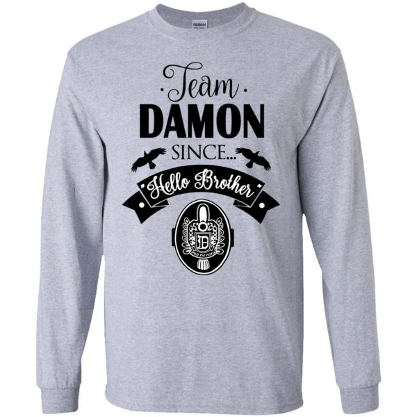 damon salvatore long sleeve - sport grey