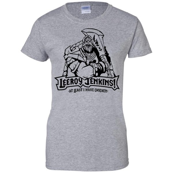 leeroy jenkinss womens t shirt - lady t shirt - sport grey