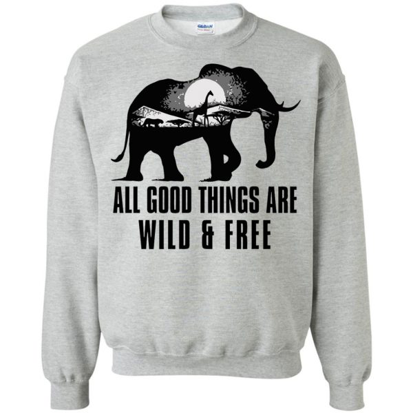 all good things are wild and free sweatshirt - sport grey