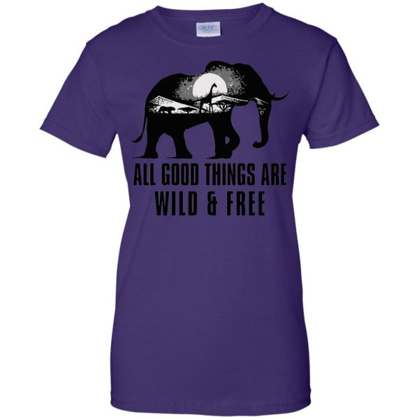all good things are wild and free womens t shirt - lady t shirt - purple