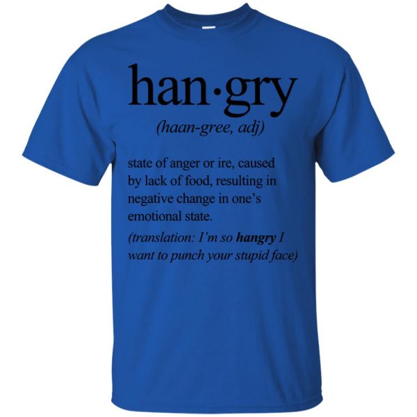 hangry t shirt - royal blue