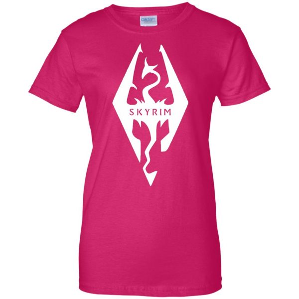 skyrim womens t shirt - lady t shirt - pink heliconia