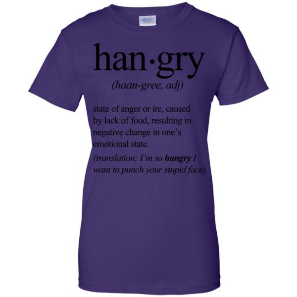 hangry womens t shirt - lady t shirt - purple