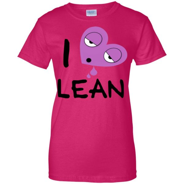 i love lean womens t shirt - lady t shirt - pink heliconia