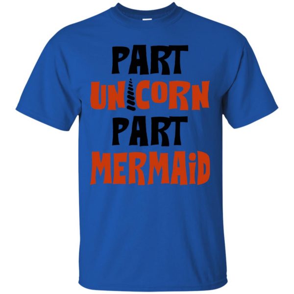 mermaid unicorn t shirt - royal blue