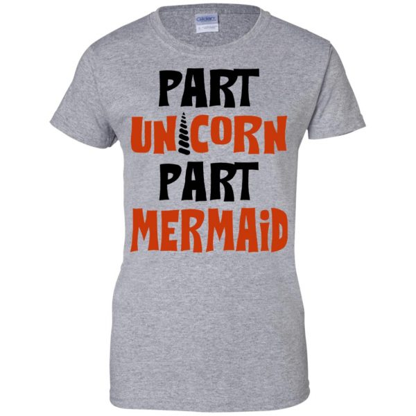 mermaid unicorn womens t shirt - lady t shirt - sport grey