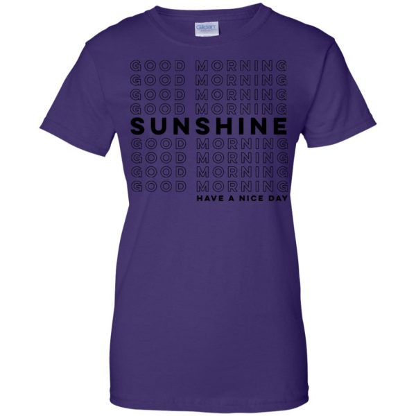 good morning sunshine womens t shirt - lady t shirt - purple