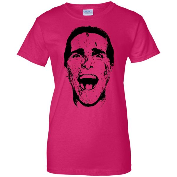 patrick bateman womens t shirt - lady t shirt - pink heliconia