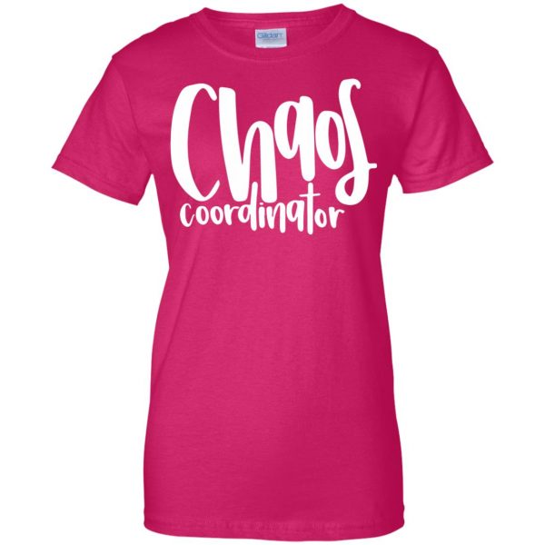 chaos coordinator womens t shirt - lady t shirt - pink heliconia