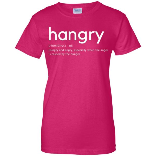 hangry womens t shirt - lady t shirt - pink heliconia