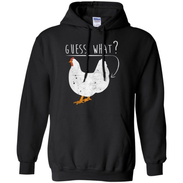 guess what chicken butt hoodie - black