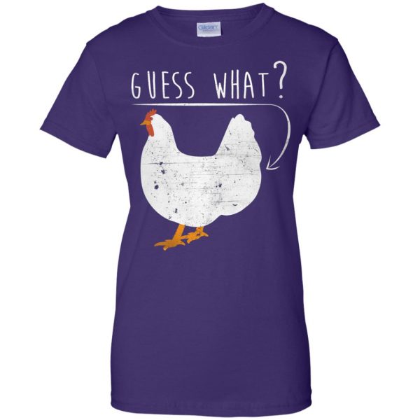 guess what chicken butt womens t shirt - lady t shirt - purple