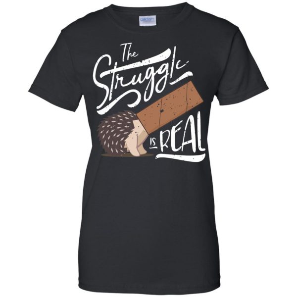 the struggle is real womens t shirt - lady t shirt - black
