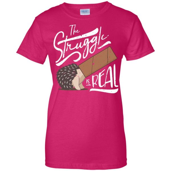 the struggle is real womens t shirt - lady t shirt - pink heliconia