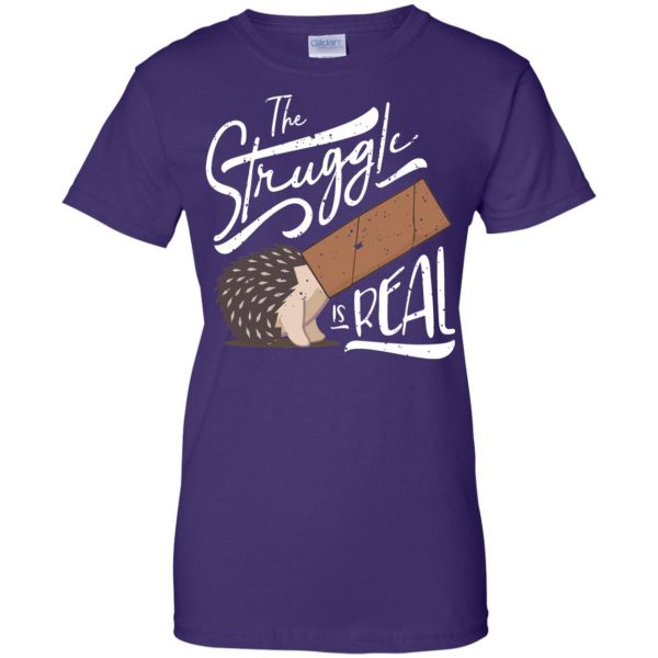 the struggle is real womens t shirt - lady t shirt - purple