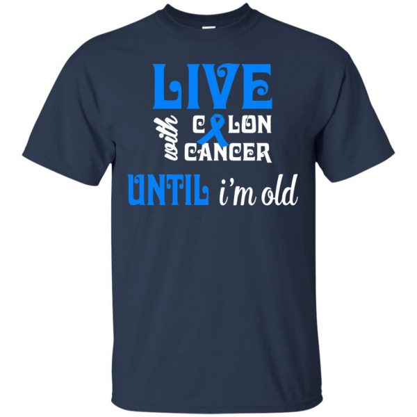 colon cancer t shirt - navy blue