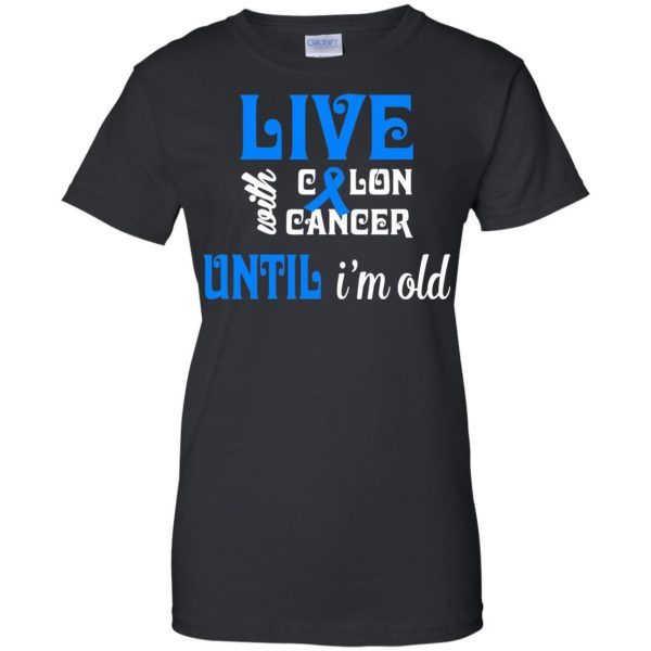 colon cancer womens t shirt - lady t shirt - black