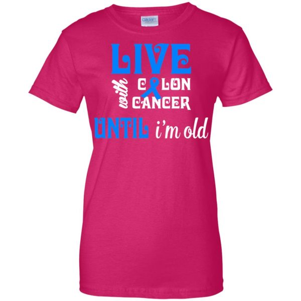 colon cancer womens t shirt - lady t shirt - pink heliconia