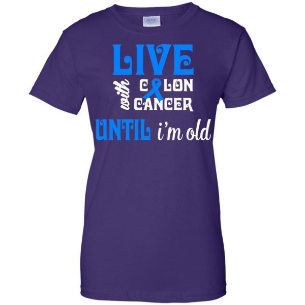 colon cancer womens t shirt - lady t shirt - purple
