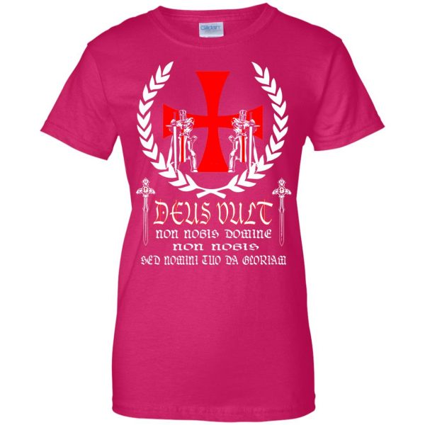 knights templar womens t shirt - lady t shirt - pink heliconia