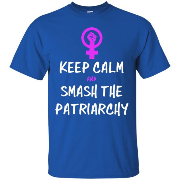smash the patriarchy t shirt - royal blue