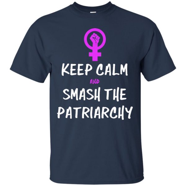smash the patriarchy t shirt - navy blue