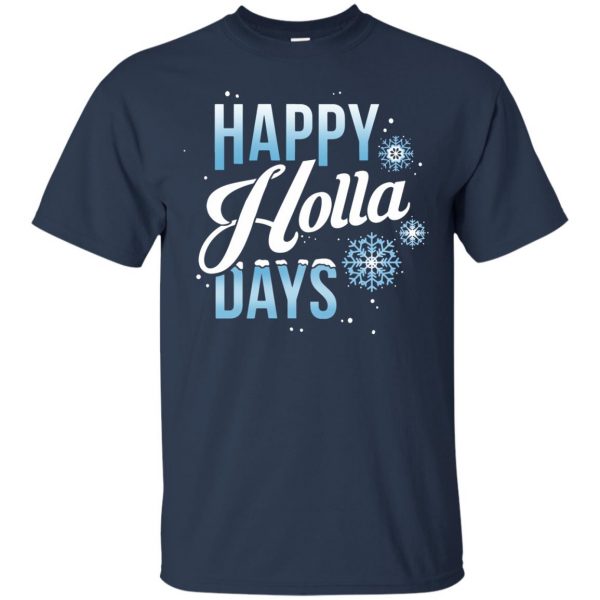 happy holla days t shirt - navy blue